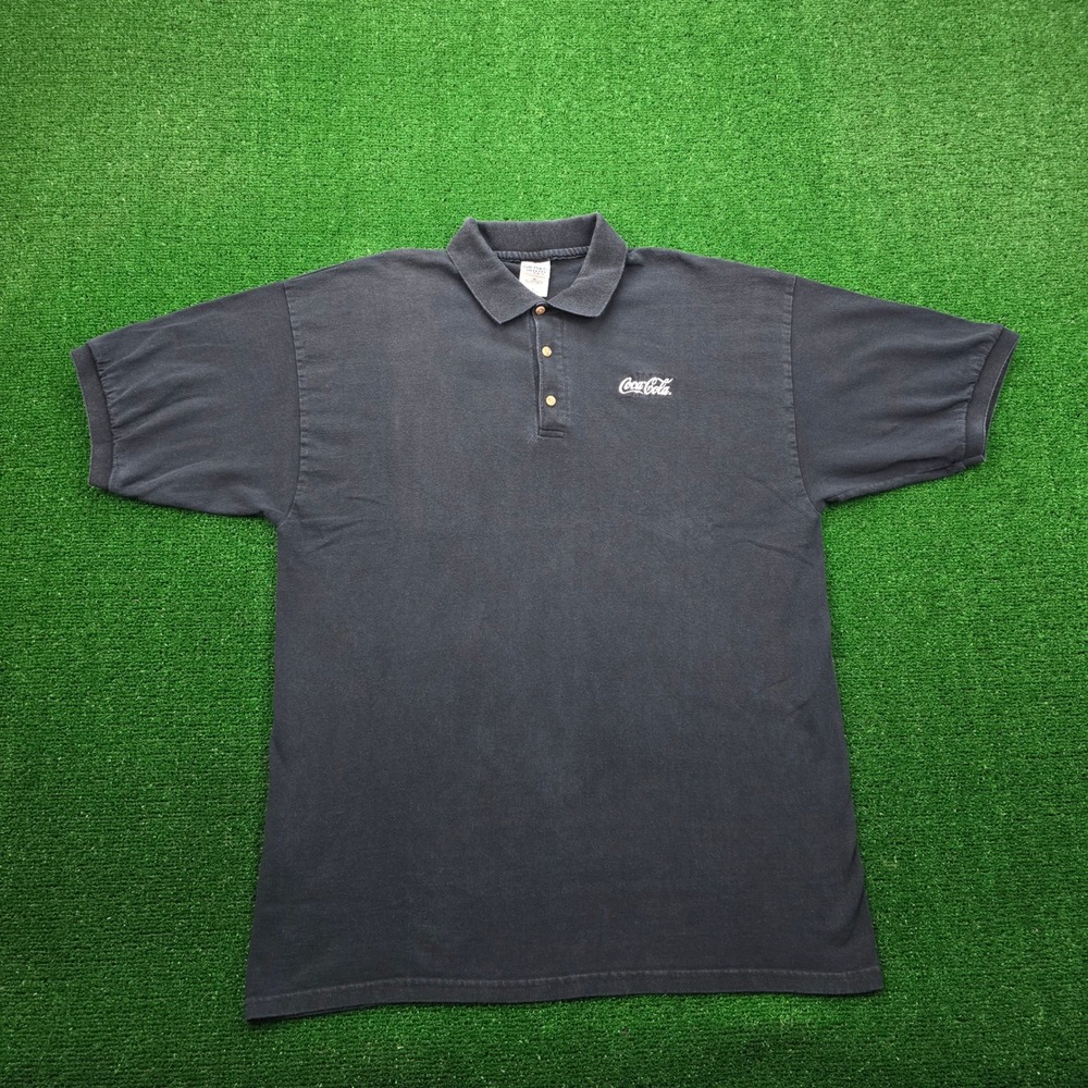 Coca Cola Polo Shirt Mens‎ XL Black Short Sleeve Employee Uniform Work Wear